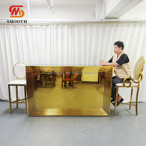 Mesa Rectangular de Acero Inoxidable para Bodas, Mesa Dorada y Plateada para Eventos y Decoración - Product Image 4