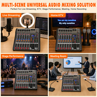 Console de mixage audio DJ professionnelle ELM 8 canaux XT-80S avec effets DSP USB, alimentation fantôme 48V, égaliseur 3 bandes, pour scène live, noir