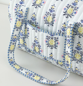 Sac fourre-tout matelassé tendance pour femme, sac à bandoulière personnalisé en tissu, sac de voyage à motif floral, sac de shopping - Product Image 5