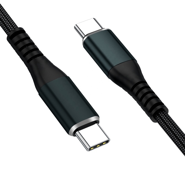 HNT Wholesale 2M 100W PD Transfer USB C Fast Charging Braided Cable 5A Type-C to Type C for Mobile Phone Data Cables