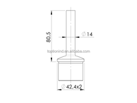 Tube en acier inoxydable SS316L finition satinée 42,4 mm, design moderne, support de main courante pour balcon et escalier, support de garde-corps en verre sans fixation