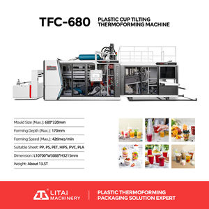 Mesin Thermoforming Cetakan Miring Otomatis Penuh Zhejiang LITAI untuk Gelas Plastik Sekali Pakai (PS/PET/PP/PVC/HIPS) - Product Image 2