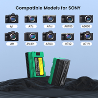 2 Paket Baterai Kamera 2600mAh untuk Sony A7iii A7iv A7C FX3 A6600 dengan Pengisian Langsung USB-C Indikator LED NP-FZ100 OEM