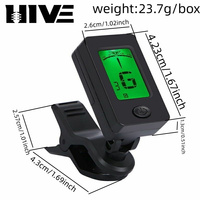 HIVE Capodastre automatique avec accordeur pour guitare, violon, basse, ukulélé, à tempérament égalisé à douze tons