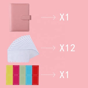 Pu da A6 Máy Tính Xách Tay Chất kết dính 6-lỗ PVC dây kéo ngân sách kế hoạch cá nhân tiền mặt hệ thống Loose-Leaf kinh tế A6 máy tính xách tay túi - Product Image 3