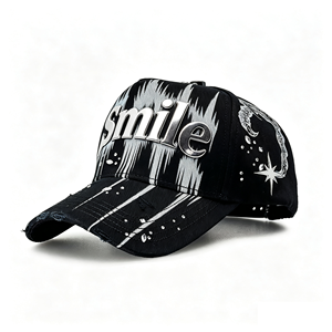 Gorra <span class=keywords><strong>de</strong></span> béisbol original G5 <span class=keywords><strong>de</strong></span> calidad al por mayor, con 5 paneles bordados, visera ancha <span class=keywords><strong>de</strong></span> gamuza y pedrería, modelo Barbas Hats G5 - Product Image 1