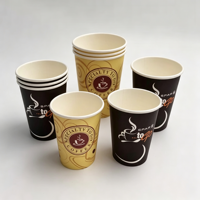 Gobelets jetables personnalisés biodégradables écologiques en papier kraft/blanc à paroi simple pour café et thé 250 ml