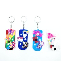 Porte-clés SW en PVC avec trou pour étiquette de bagage, breloques décoratives pour chaussures, porte-clés mignon et souple avec trou pour breloques, porte-clés étoile