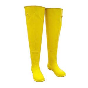 Échassiers en caoutchouc épais adaptés aux besoins du client <span class=keywords><strong>de</strong></span> taille <span class=keywords><strong>de</strong></span> cuisse <span class=keywords><strong>de</strong></span> cuissardes <span class=keywords><strong>de</strong></span> hanche des hommes <span class=keywords><strong>de</strong></span> couleur jaune d'odm d'oem pour la ferme d'aqua <span class=keywords><strong>de</strong></span> pêche - Product Image 1