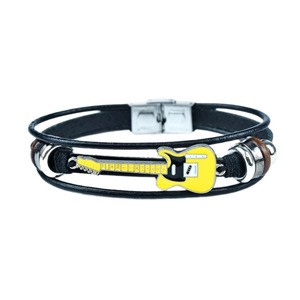 <span class=keywords><strong>Bracelet</strong></span> en <span class=keywords><strong>cuir</strong></span> de basse jazz <span class=keywords><strong>moderne</strong></span> pour étudiants <span class=keywords><strong>Bracelet</strong></span> à la mode en alliage de zinc fait à la main avec boucle en acier inoxydable - Product Image 4