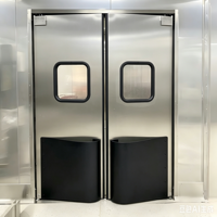 Porte battante industrielle à double action en acier inoxydable 304, insonorisée, ignifuge, certifiée ISO9001 CE pour l'intérieur