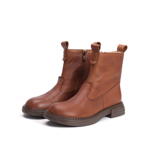 Marca <span class=keywords><strong>original</strong></span> handmade alta qualidade couro ankle <span class=keywords><strong>boots</strong></span> para as mulheres inverno pelúcia quente ankle <span class=keywords><strong>boots</strong></span> mulheres botas de couro - Product Image 1