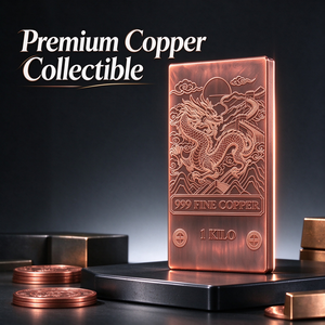 Barra de Cobre de 1 kg Grabada con Láser, .999 Pura, Sólida y Plana con Diseño Artístico de Grabado Fino - Product Image 5