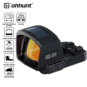 Ohhunt Viseur point rouge solaire à luminosité automatique, optique à réflexion ouverte, points 3M et cercles 44M, réactivation par mouvement, antichoc 1500G - Product Image 1