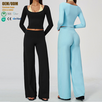 Ensemble de yoga pour femme, color block, haut 2-en-1 et leggings taille haute sculptants, respirant et extensible pour la course et le fitness