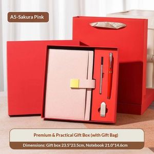Wholesale A5 Leather Journal <b>Diary</b> <b>Notebook</b> Set Customized Logo Color Embossed Printing Exquisite Gift Box Promotional Gift - Product Image 6
