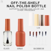 Nouvelles Bouteilles de Vernis à Ongles en Verre Vides de 12 ml avec Pinceau et Bouchon, Anti-fuite, Personnalisables avec Logo, Échantillon Gratuit, Effet Nacré Orange Scintillant, pour Gel UV