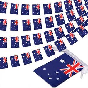 Drapeau de l'Australie en guirlande, mini-drapeaux australiens, bannière à double face, pliable, en polyester, drapeaux nationaux - Product Image 1