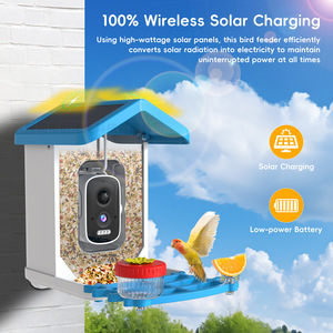 Mangeoire à oiseaux intelligente automatique et écologique avec caméra, alimentée par énergie solaire, reconnaissance d'oiseaux par IA, HD, détachable, 1200g - Product Image 5