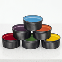 Crème glacée en céramique ramequins plats soufflés allant au four bols en grès crème brûlée crème pâtissière gâteaux de lave pouding Mini Desserts confiture