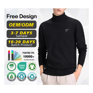ผู้ผลิตเสื้อสเวตเตอร์ที่ได้รับการรับรอง GRS ขายส่งเสื้อสเวตเตอร์คอเต่าผู้ชายแบบกำหนดเอง ผลิตจากโพลีเอสเตอร์ เนื้อผ้าอเนกประสงค์และให้ความอบอุ่น - Product Image 1