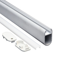 Profilé LED en aluminium à montage en surface avec diffuseur PC pour éclairage de placard, armoire, bande LED COB, OEM ODM
