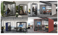 Cabine téléphonique de bureau moderne en aluminium, insonorisée et acoustique, pour une utilisation en intérieur dans les hôtels, les villas et les entrepôts