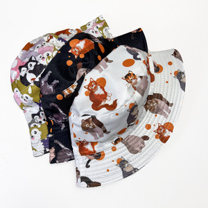 Chapeau Bob Imprimé Numérique Double Face Motif Chat et Chien Mignon, Polyvalent pour Pêche, Voyage, Extérieur, Décontracté, Protection Solaire, Chapeau de Pêcheur – Meilleure Vente - Product Image 2