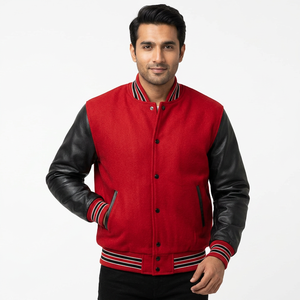 Veste de baseball avec patchs brodés, logo personnalisé, veste Letterman, veste streetwear pour hommes - Product Image 1