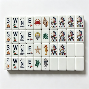 Juego de Mahjong Americano Moderno de Lujo con Temática Oceánica, Cuatro Capas, Acrílico, Hecho a Mano, Fichas de Sirena, Vida Marina, Regalo Familiar, Personalizado 4 - Product Image 4