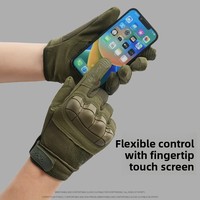 Gants tactiques à doigts entiers en cuir microfibre anti-choc pour la moto, la course, le tir, le paintball et l'entraînement en extérieur