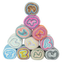 Fil à tricoter et à crocheter en mélange de laine, acrylique et coton, 100g, coloré, auto-rayé, pour pulls, écharpes et bonnets, vente en gros