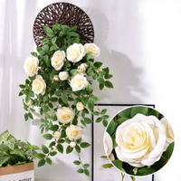 Guirlandes de roses artificielles en soie, plantes vertes pour décoration de porte, mariage, plafond, remise de diplôme, Halloween, écologiques et durables