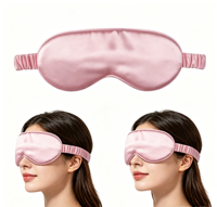 Masque de sommeil 100% soie de mûrier 16mm 19mm 22mm, masque oculaire occultant en soie avec sangle élastique