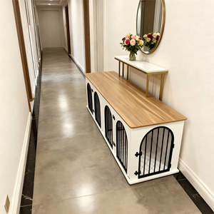 خزانة حيوانات أليفة خشبية بتصميم ريفي وفندقي ذات سعة كبيرة لغرفة المعيشة وغرفة النوم، أثاث منزلي - Product Image 5