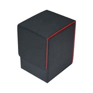 Moderne schwarze multifunktion ale Acryl-Rack-Karten halter PU-Leder-Sammelkarten Guard PS <span class=keywords><strong>Storage</strong></span> Square Deck <span class=keywords><strong>Box</strong></span> Magnet karte - Product Image 5