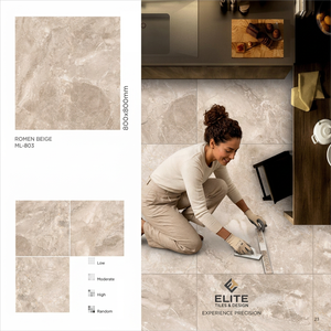 Crema Marble Look Polished Glazed Porcelain Floor Tiles Premium Design 80x80cm Luxury Finish - Product Image 5