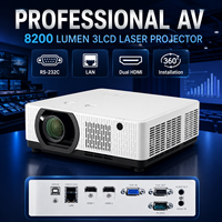 Profesyonel AV 8200 Lümen 3LCD Lazer Projektör, RS232 LAN Çift HDMI ve 360 Derece Kurulum Özelliğiyle