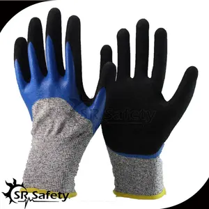 SRsafety sarung tangan keselamatan, sarung tangan keamanan dilapisi nitril, perlindungan, sarung tangan kerja tahan minyak untuk industri