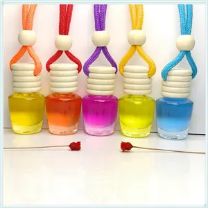 Pingente de fragrância automotiva, garrafa de vidro transparente para aromaterapia com 5ml