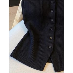 Top de encaje para mujer, sin mangas, con botones, estilo coqueta, para salir de fiesta - Product Image 3