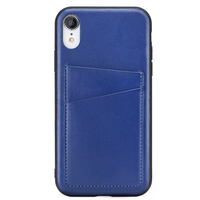 Étui de téléphone en cuir véritable avec fente pour cartes pour iPhone XR, logo personnalisé, vente en gros