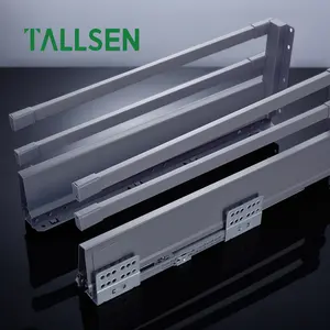 Tallsen vente en gros 84 86 118 135 167 199mm fermeture en douceur extension complète système de tiroir de boîte mince en métal de verrouillage robuste