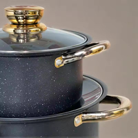 Vente en gros usine : Batterie de cuisine 8 pièces en acier inoxydable, comprenant casseroles, marmites et faitouts, avec couvercles en verre trempé
