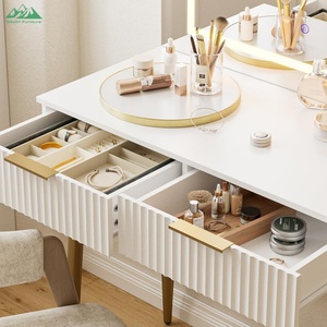 Mesa de Maquillaje Convertible Wayon Eco de Madera Maciza, Escritorio con Espejo Iluminado Plegable, 3 Niveles de Iluminación Ajustables, para Apartamento o Supermercado - Product Image 2