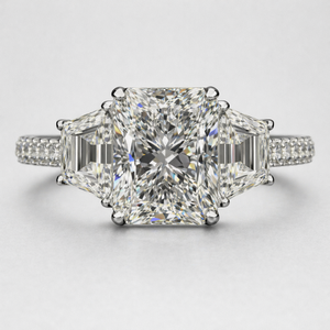 แหวนแพลตตินั่มพรีเมียมประดับเพชรเลี้ยงในห้องปฏิบัติการ รับรองโดย IGI เครื่องประดับหรูหราสำหรับผู้หญิง งานหมั้น งานแต่งงาน - Product Image 1