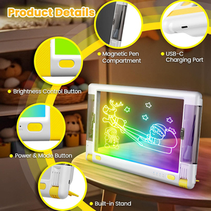 Juguetes Educativos de Aprendizaje para Niños de 3 a 8 Años, Pizarra de Dibujo, Lápiz Óptico, Álbum ABC de Plástico, Estimula la Creatividad e Imaginación - Product Image 4