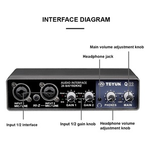 TEYUN การ์ดเสียงไมโครโฟนแบบมีสาย USB ระดับมืออาชีพ 20Hz-20kHz รองรับความถี่ <span class=keywords><strong>2</strong></span> ระดับ รองรับการบันทึกเสียงสดคาราโอเกะ - Product Image 5