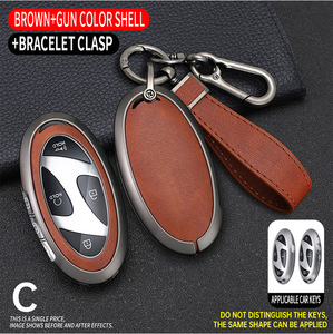 อุปกรณ์เ<span class=keywords><strong>ส</strong></span>ริมกุญแจรถยนต์ OEM ระดับหรูหรา  วั<span class=keywords><strong>ส</strong></span>ดุโลหะผสมสังกะ<span class=keywords><strong>ส</strong></span>ี  หุ้มหนัง 3 มิติ  พร้อมพวงกุญแจโลหะ  ใช้ได้กับ Ioniq Kona Grandeur ปี 2017-2019  แบบไม่ต้องใช้กุญแจ - Product Image 6