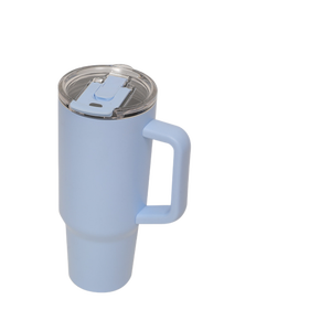 Gobelet isotherme portable en acier inoxydable à double paroi de 40 oz grande capacité pour voiture, avec paille, pour boissons froides et chaudes - Product Image 1